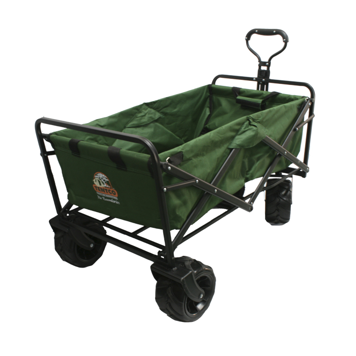 Tentco Large Wheel Folding 4x4 Camping Outdoor Utility Trolley - Green