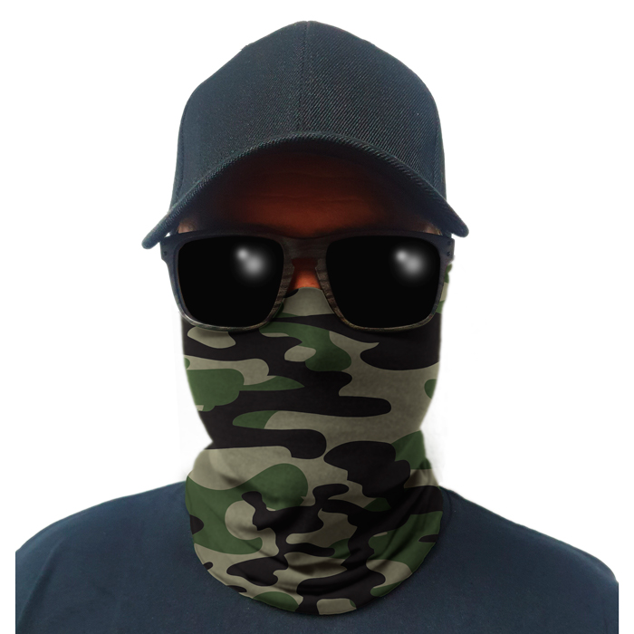 Multi-Use Tubular Bandana/Gator Face Shield - Woodland Military Camo