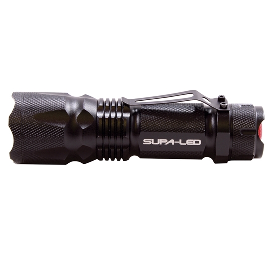 Supa LED Caracal 400 Lumen 5W LED Tactical Flashlight w/Clip and 3 x AAA
