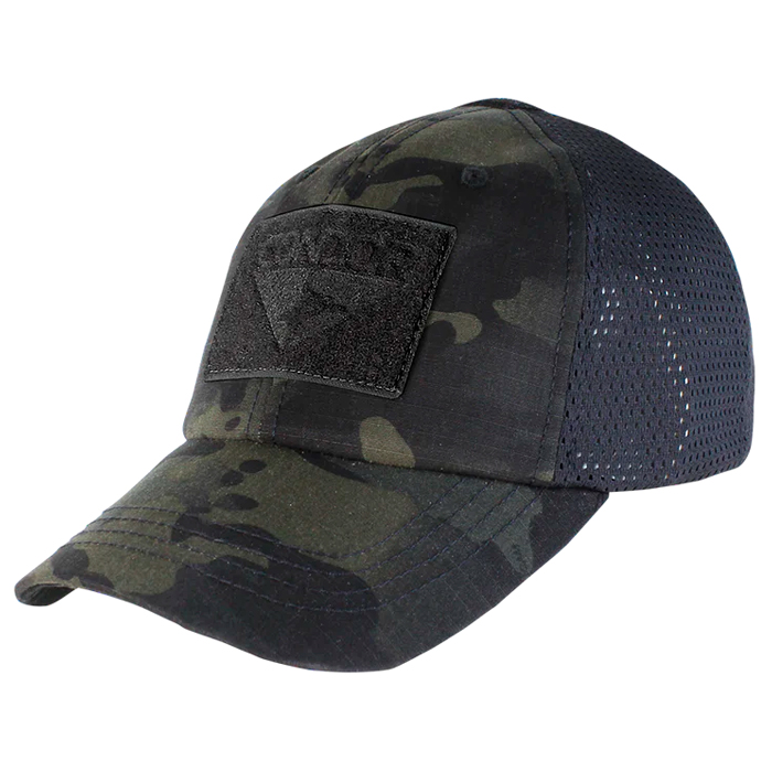 Condor Mesh Tactical Cap - Camo - Condor Mesh Tactical Cap - Camo - Multicam Black