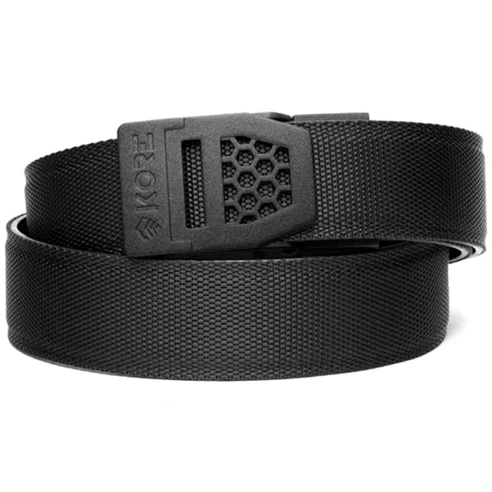 Kore EDC Reinforced Tactical Ratcheting Gun Belt with Black X6 Buckle - Black - 24" - 54"