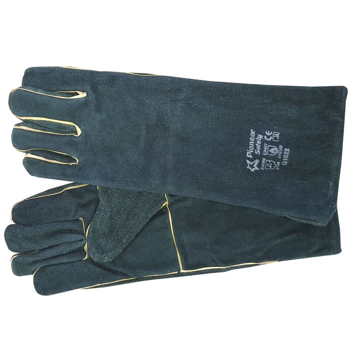 8" Green Lined Elbow Length Welding Gloves - OSFM