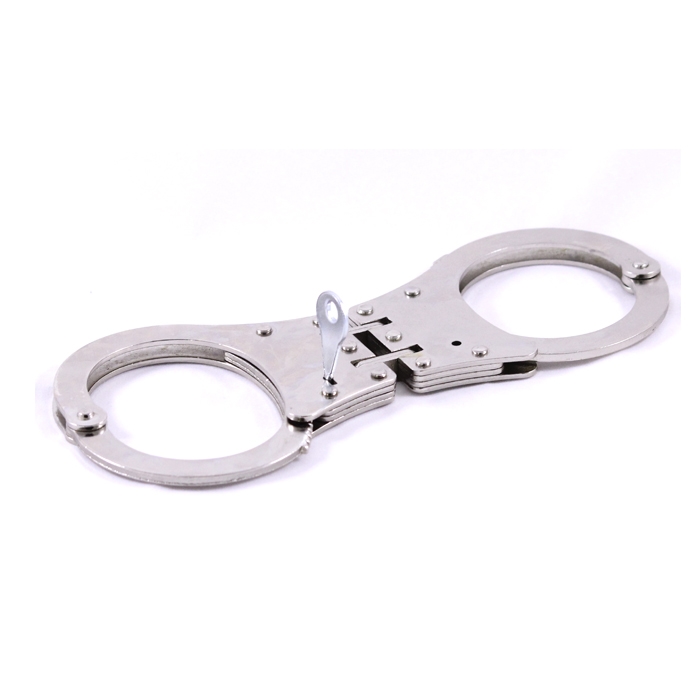 Double Link Nickel Plated Handcuffs with 2 Keys