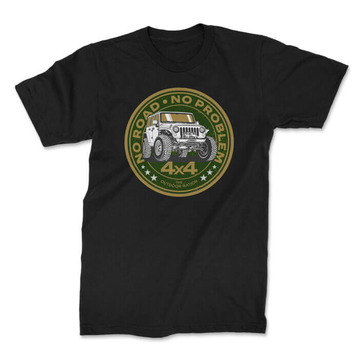 TON "No Road, No Problem - Jeep" Unisex Premium T-Shirt - Black
