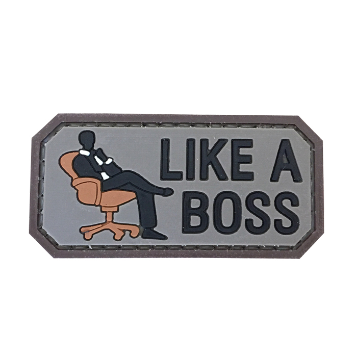 TacSpec "Like A Boss"  PVC Velcro Patch - Brown/Black
