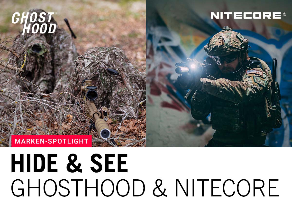 Hide & See – Tarnbekleidung von Ghosthood trifft taktische Lampen von Nitecore