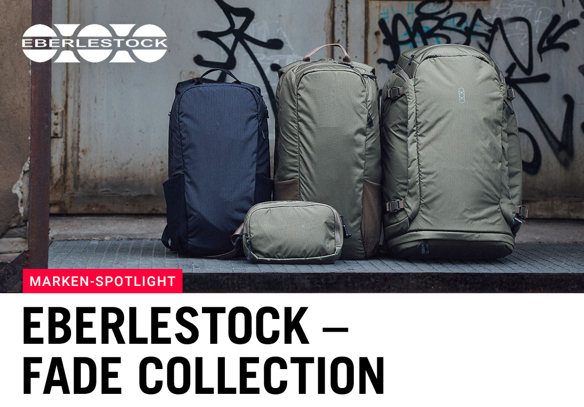 Teaser zum Eberlestock Fade Collection Marken-Spotlight bei TACWRK – moderne EDC Rucksäcke im urbanen Umfeld