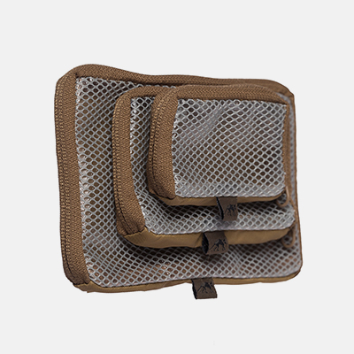 Tasmanian Tiger TT Mesh Pouch Set VL in Coyote – modulare Mesh Taschen zur Organisation von Ausrüstung