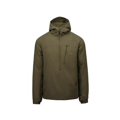Helikon-Tex Wolfhound Hoodie Lite Jacket Taiga Green – leichte isolierte Outdoorjacke in Taiga Green mit Kapuze, wetterfester Konstruktion und kompaktem Packmaß für wechselhafte Bedingungen.