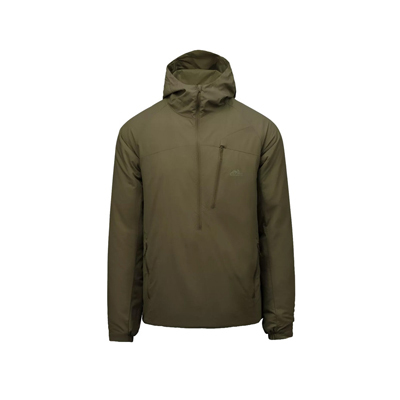 Helikon-Tex Wolfhound Hoodie Lite Jacket in Taiga Green – leichte Tactical-Isolationsjacke mit gefütterter Kapuze, sportlicher Passform und wetterfestem Außenmaterial.