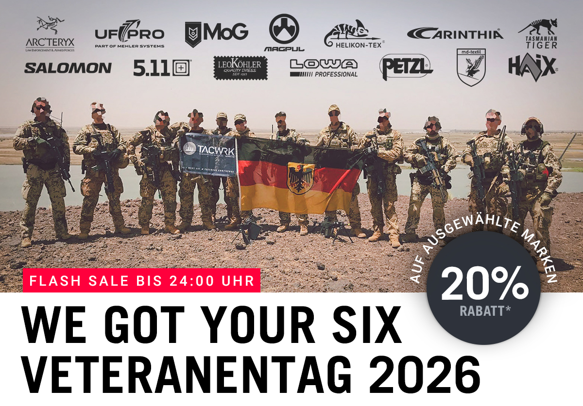 Veteranentag 2026 bei TACWRK – 20 % Rabatt auf ausgewählte Marken für Einsatzkräfte, Soldaten und Veteranen