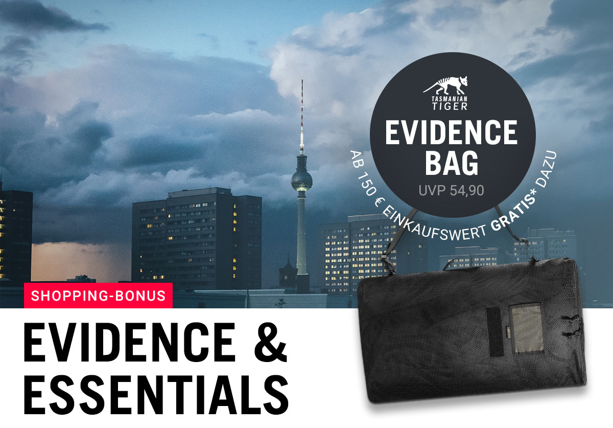 Shopping-Bonus: Gratis Tasmanian Tiger Evidence Bag (UVP 54,90 €) ab 150 € Einkaufswert – Evidence & Essentials bei TACWRK.