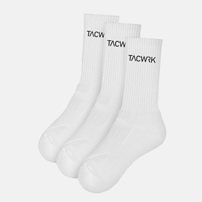 TACWRK Socken 3er Pack in Weiß – bequeme Alltagssocken im Dreierpack.