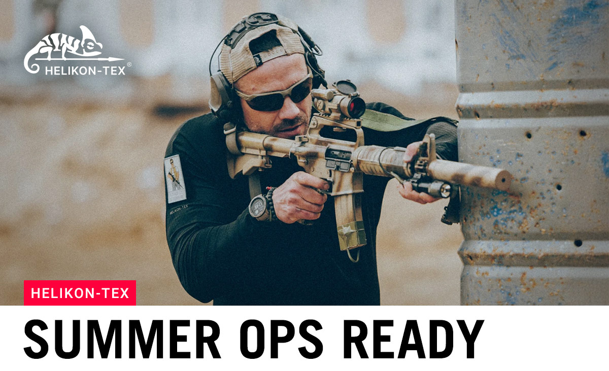 Helikon-Tex Summer Ops Ready – taktische Sommerbekleidung für Training, Schießsport und anspruchsvolle Einsätze.