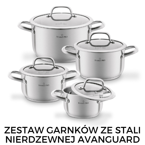 zestaw garnków ze stali nierdzewnej Avanguard