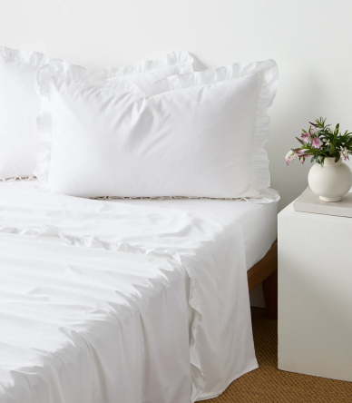 Ruffle Australian Cotton 2 Pack Standard Pillowcases