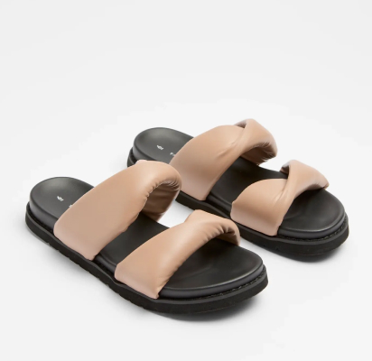 Womens Double Band Slides - Maia - Mocha