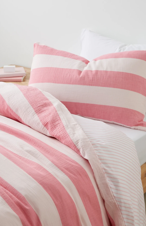 Oliva Muslin Stripe Quilt Cover Set