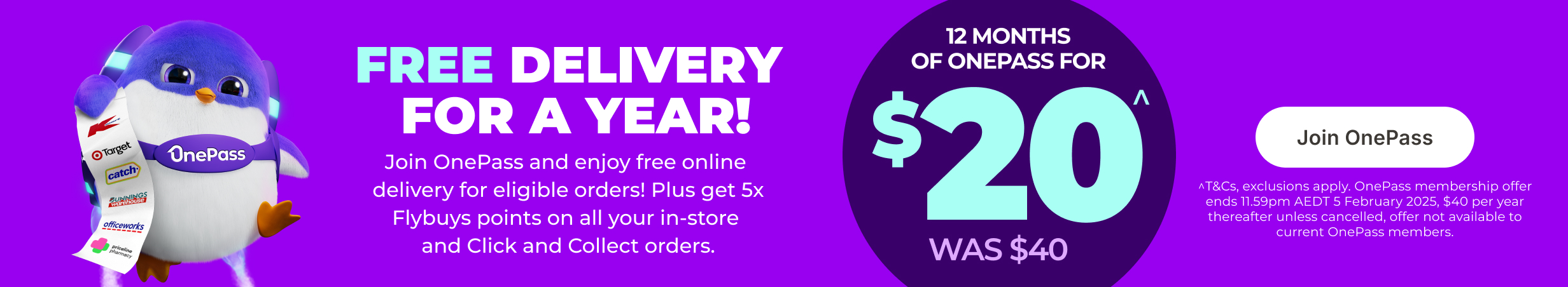 FREE DELIVERY FOR A YEAR!