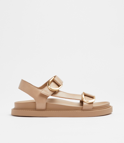 Womens Chunky Buckle Moulded Slide - Maxine - Tan