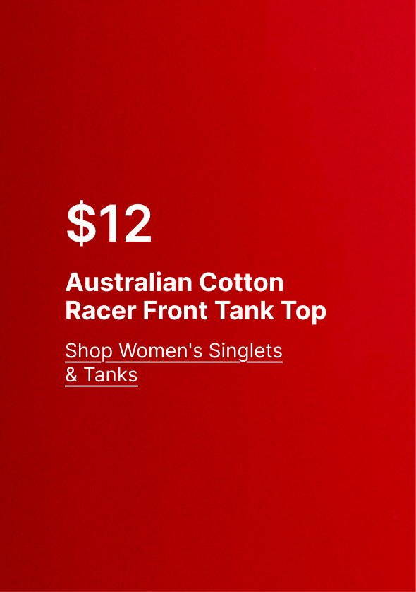 Australian Cotton Racer Front Tank Top