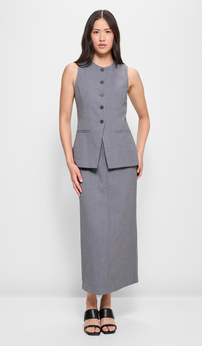 Classic Longline Waistcoat - Preview - Grey Marle