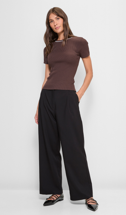 Classic Pleat Front Wide Leg Pants - Preview