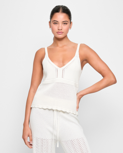 Australian Cotton Blend Crochet Cami - Lily Loves