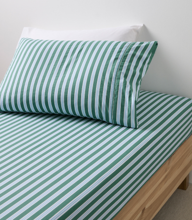 Elio Stripe Stonewash Fitted Sheet Set