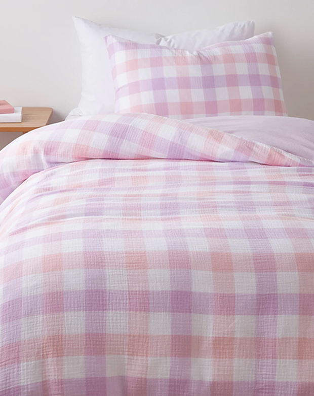 Finley Muslin Check Quilt Cover Set