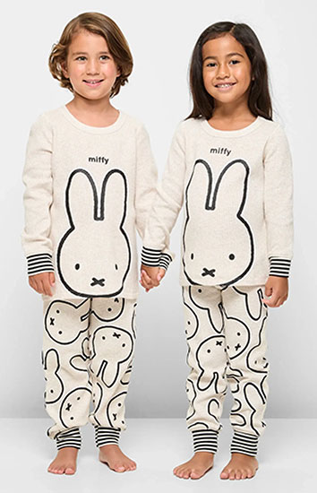 Family Matching Miffy Younger Kids Unisex Waffle Pyjama Set