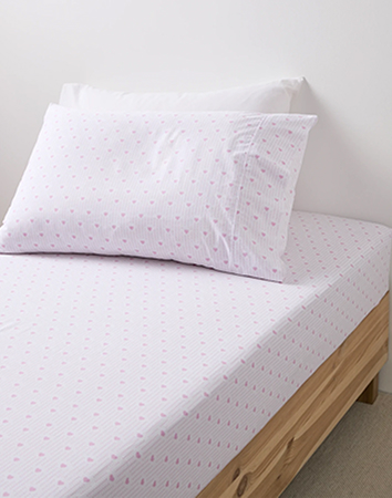 Lily Hearts Australian Cotton Stonewash Sheet Set