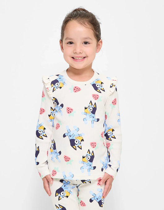 Bluey Rib Cotton Pyjama Sets