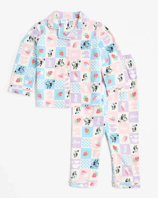 Bluey Cotton Check Flannelette Pyjama Set