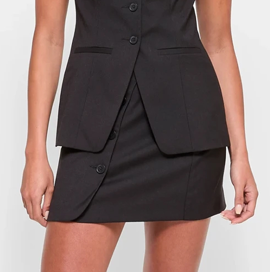 Tailored Wrap Mini Skirt