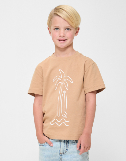 Australian Cotton Print T-shirt - Brown