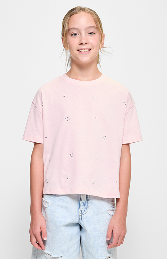 Australian Cotton Graphic Applique T-shirt - Pink