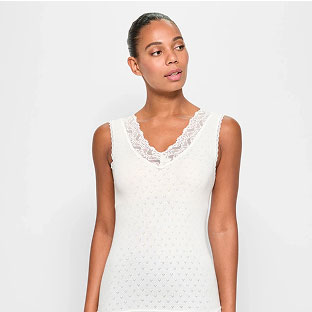 Lace Pointelle Thermal Vest