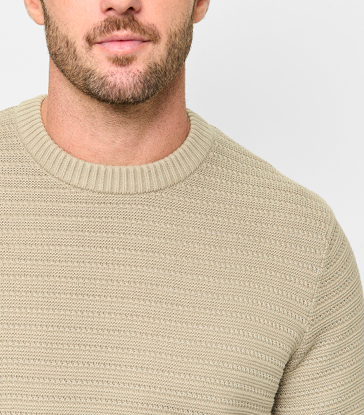 Australian Cotton Textured Knit Jumper - Fog