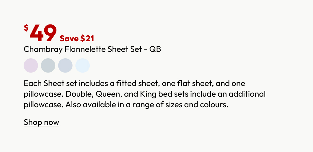 Chambray Flannelette Sheet Set - QB