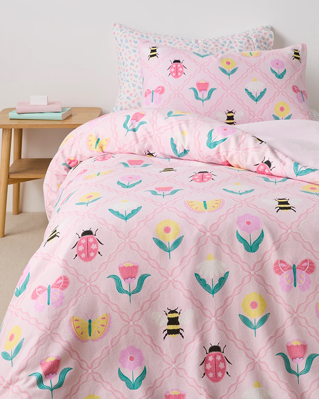 Tilly garden flannelette quilt cover set - SB