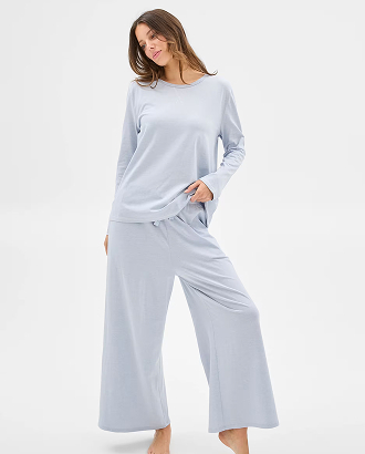 Australian Cotton jersey 7/8 wide leg sleep pants