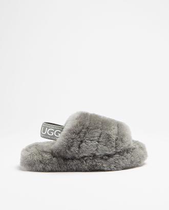 Genuine sheepskin sling back slipper