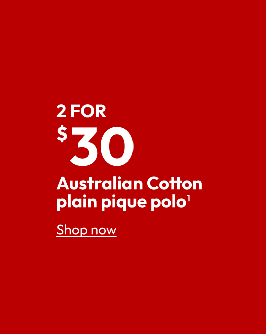 Australian Cotton plain pique polo