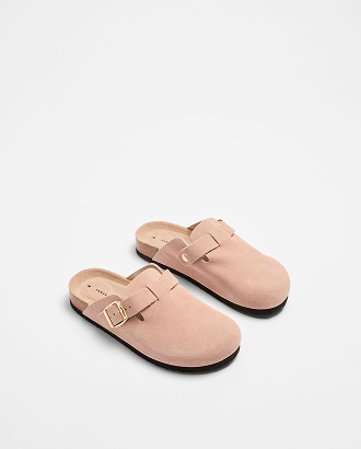 Leather moulded cork clog