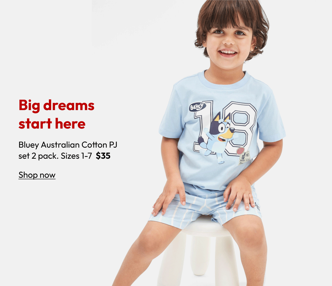 Bluey Australian Cotton PJ set 2 pack. Sizes 1-7  $35