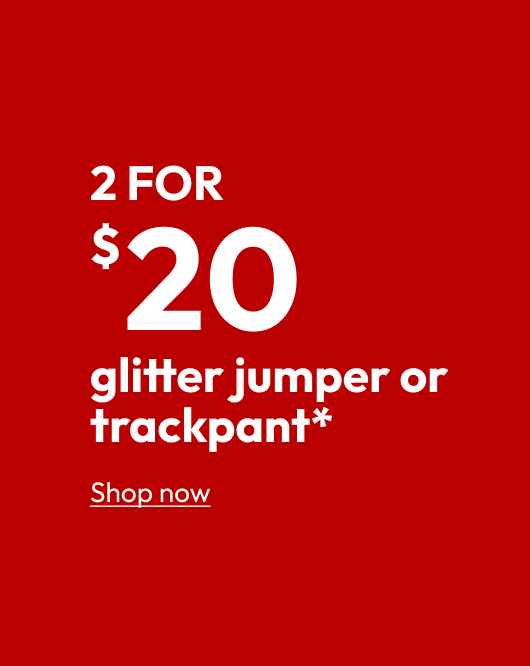 glitter jumper or trackpant