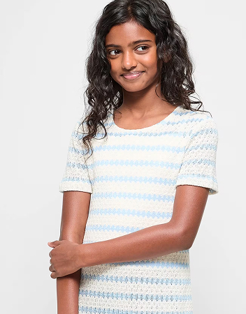 Textured Knit Dress - Blue