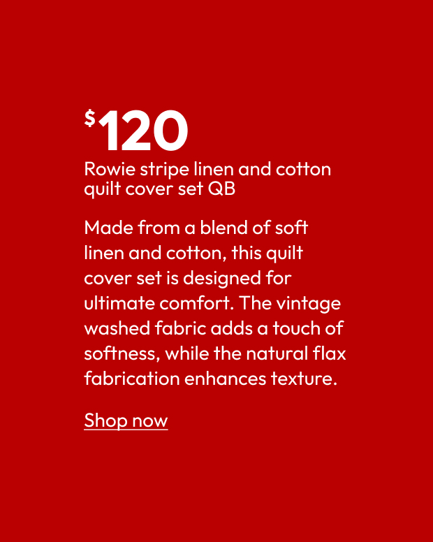 Rowie stripe linen and cotton quilt cover set QB