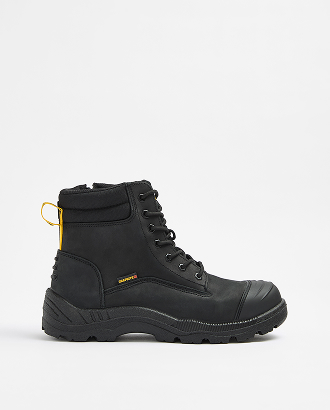 Genuine leather  lace up work safety boot